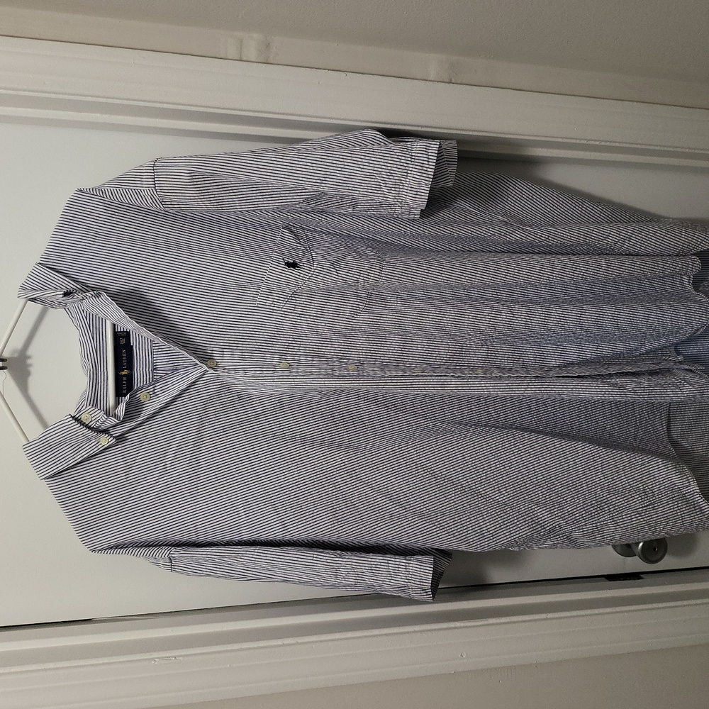 Mens Ralph Lauren short sleeve button down seersucker